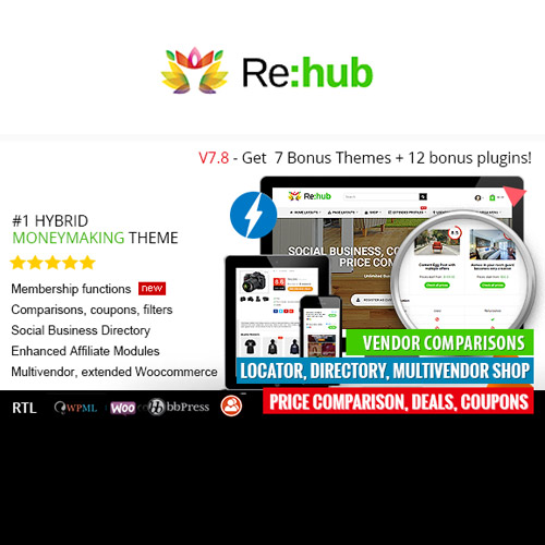 REHub – Price Comparison, Affiliate Marketing, Multi Vendor Store, Community Theme REHub – Price Comparison, Affiliate Marketing, Multi Vendor Store, Community Theme