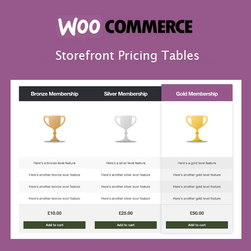 Storefront Pricing Tables Storefront Pricing Tables